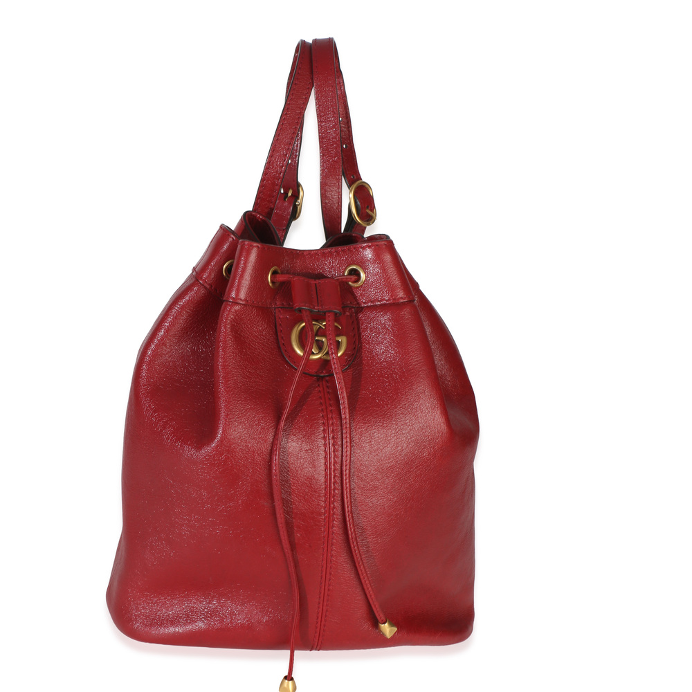 Gucci Red Piuma Lux Energy Medium Re(Belle) Bucket Backpack